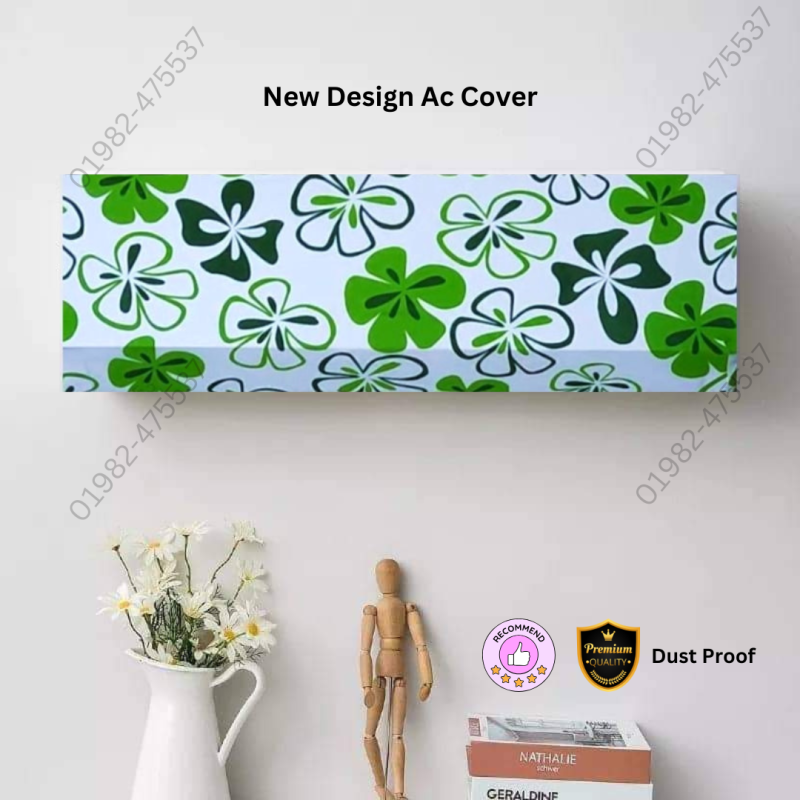 Ac Cover Size 1 Ton ( New Luxury Sutra Flower Design)