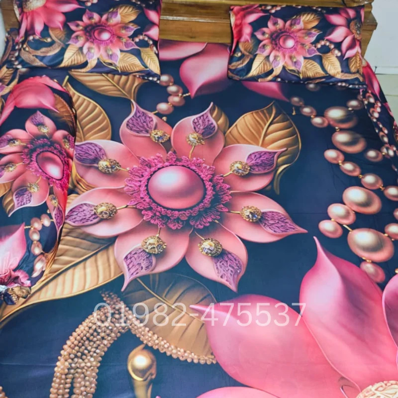 B11 Stylish 3d Bed + Pillow Cover (Premium Quality ১১০০+ গ্রাম গ্যারান্টি)