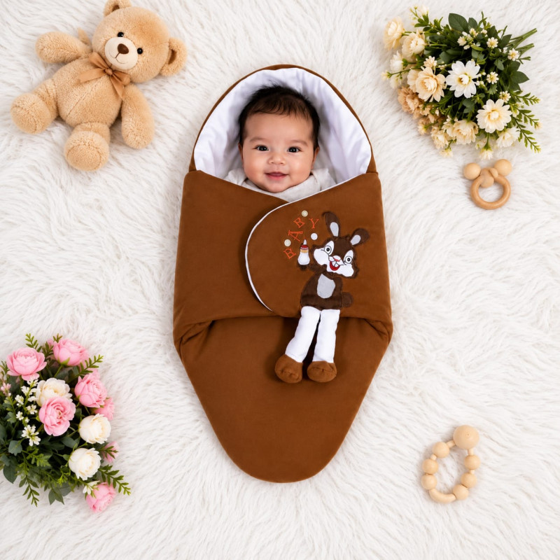 1 পিস অরিজিনাল চায়না Baby Blanket (Coffee color)